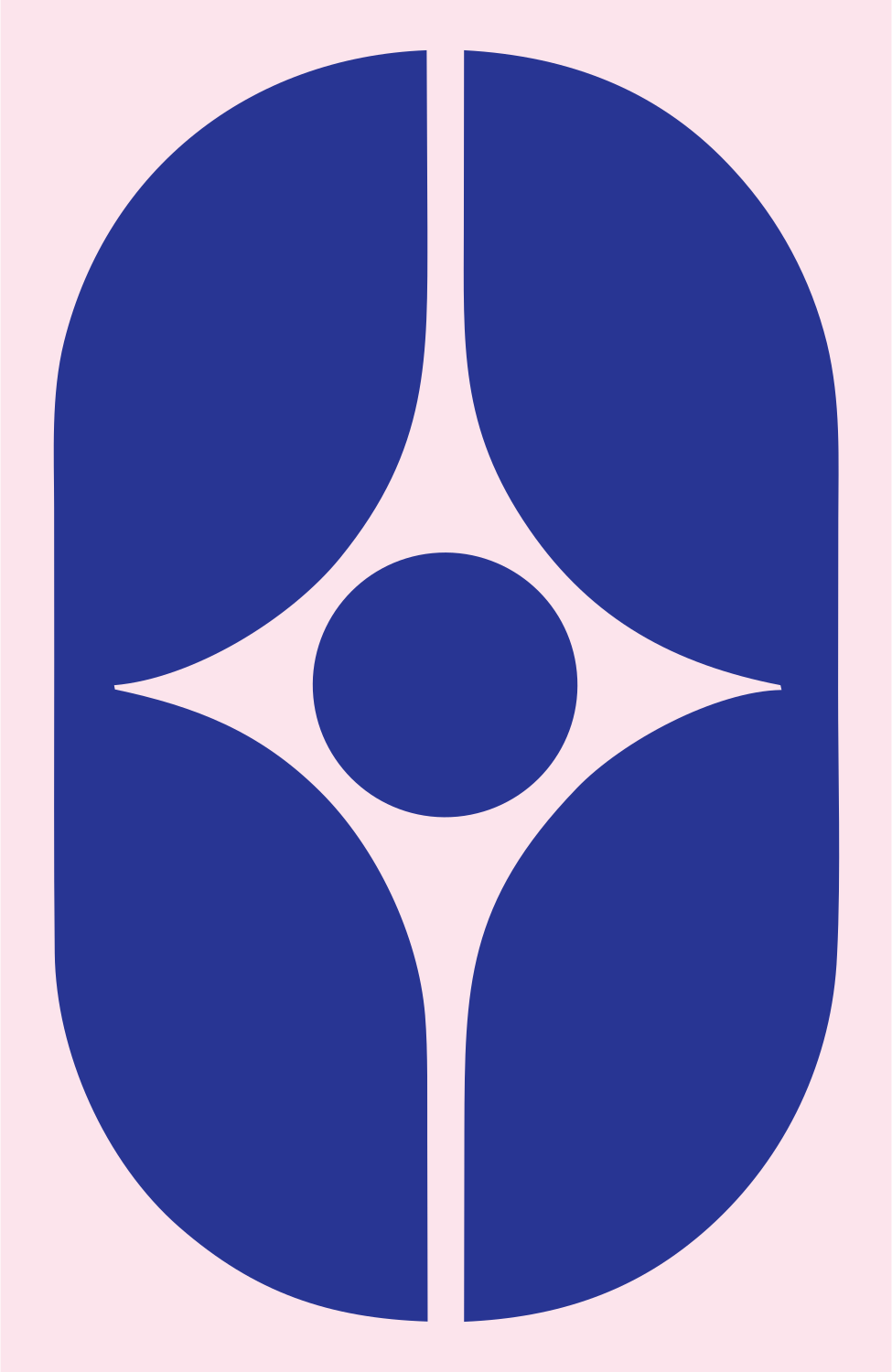Negative Space Virgo Circle Mark #fce4ec/#283593