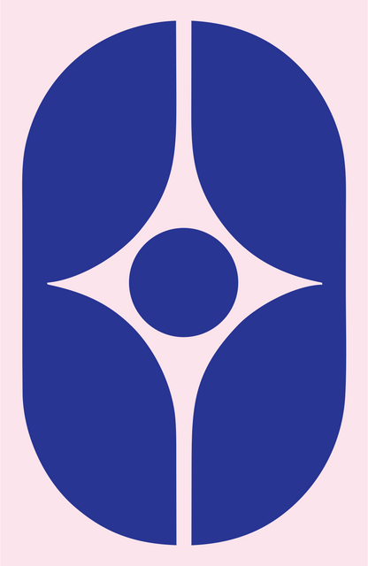 Negative Space Virgo Circle Mark #fce4ec/#283593