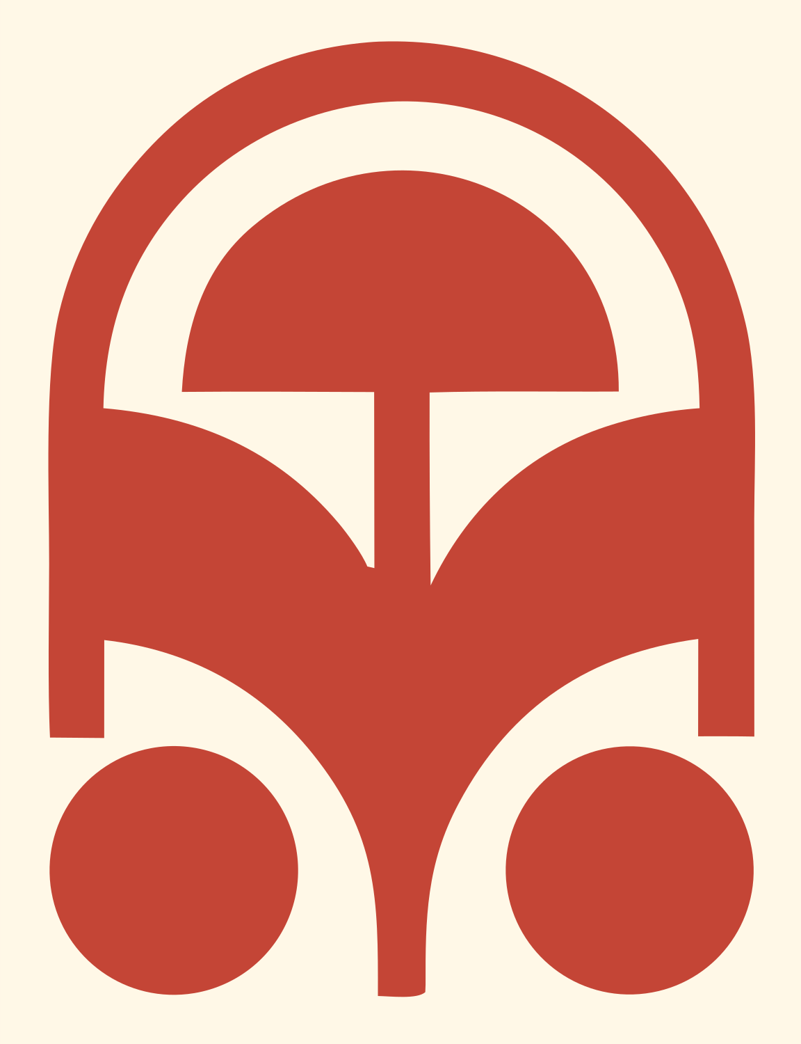 Bauhaus Virgo Arch Emblem #fff8e7/#c44536