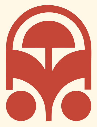 Bauhaus Virgo Arch Emblem #fff8e7/#c44536