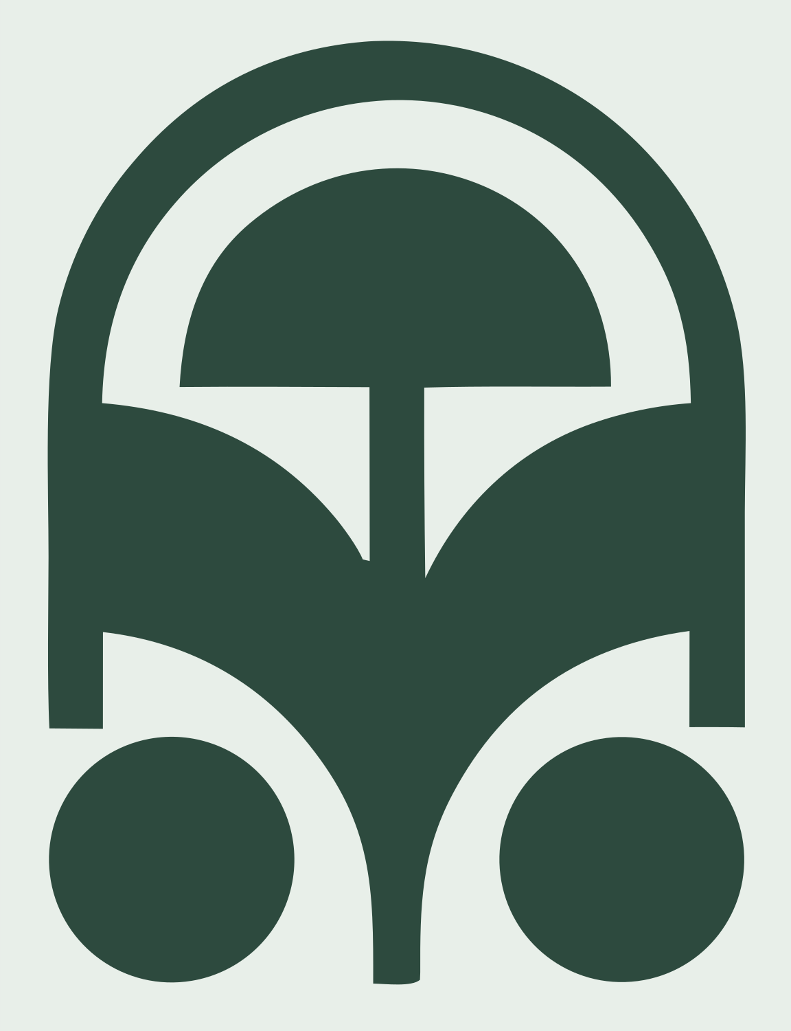 Bauhaus Virgo Arch Emblem #e8efe9/#2d4a3e