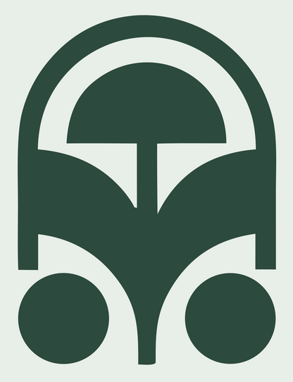 Bauhaus Virgo Arch Emblem #e8efe9/#2d4a3e