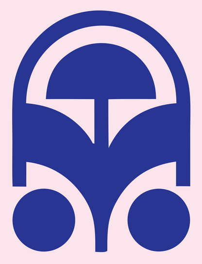 Bauhaus Virgo Arch Emblem #fce4ec/#283593