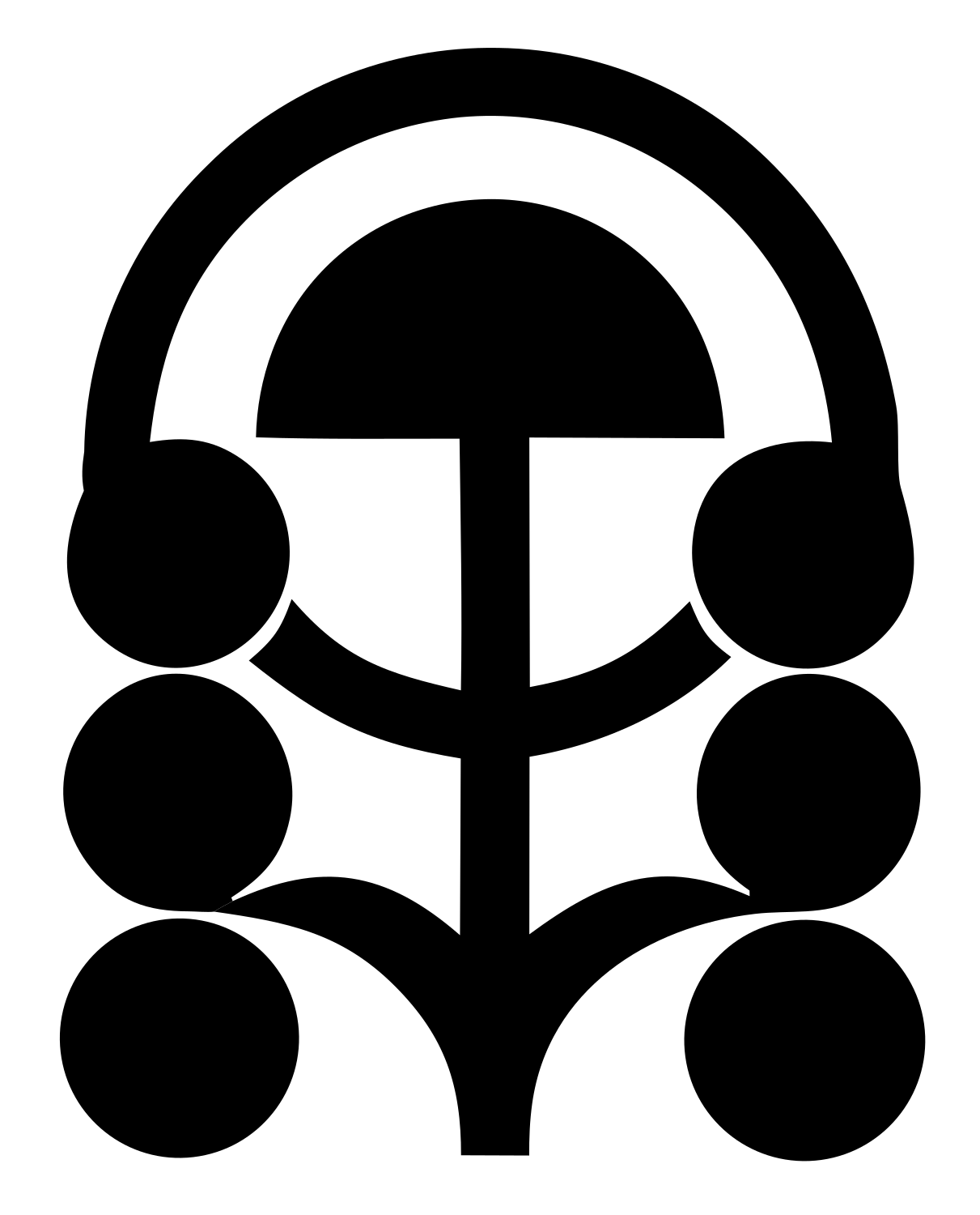 Geometric Tree Circles Crest #ffffff/#000000