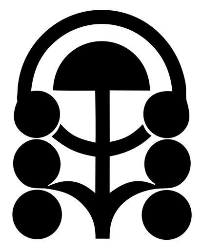 Geometric Tree Circles Crest #ffffff/#000000