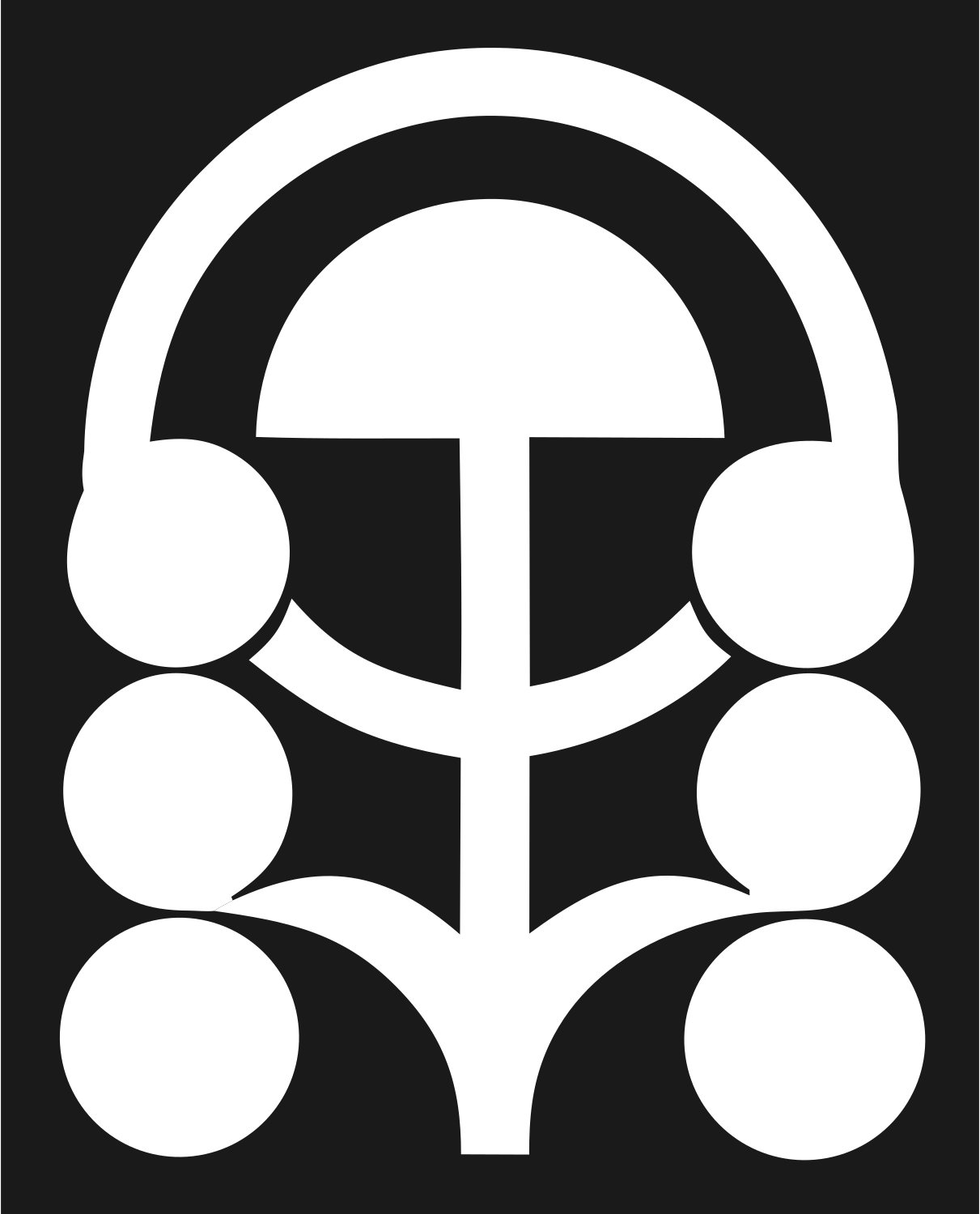 Geometric Tree Circles Crest #1a1a1a/#ffffff