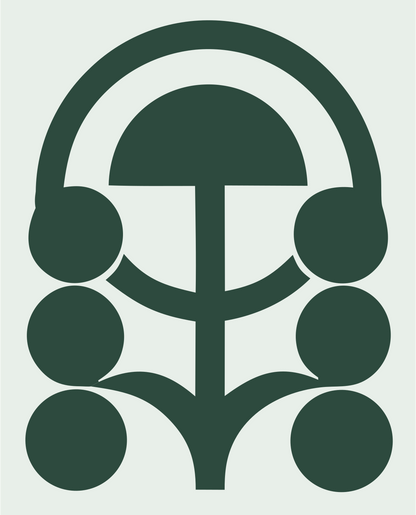 Geometric Tree Circles Crest #e8efe9/#2d4a3e