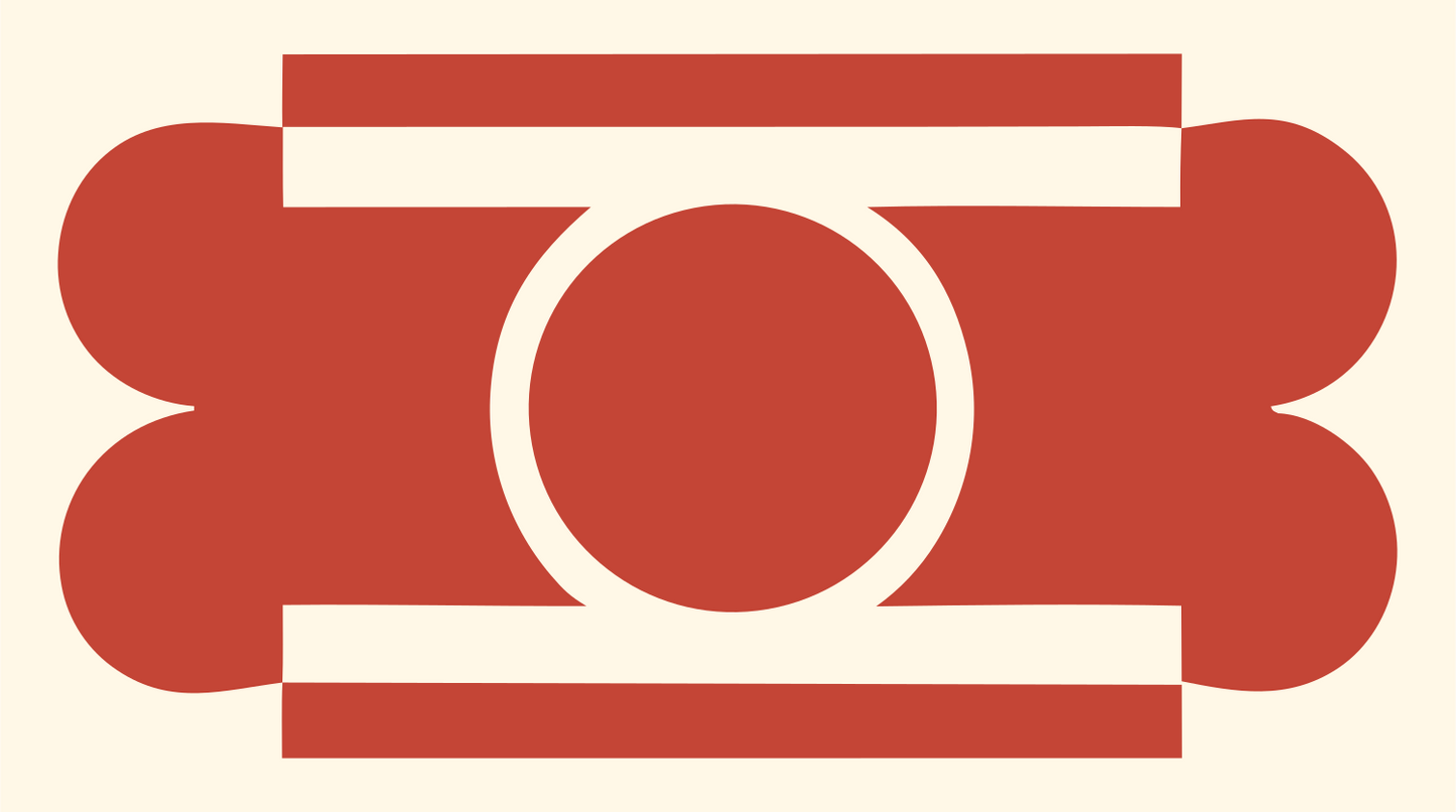 Virgo Zodiac Bold Emblem #fff8e7/#c44536