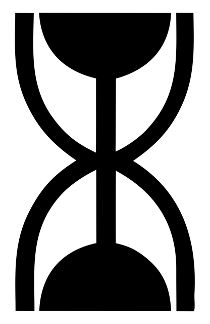 Bold Hourglass Virgo Mark #ffffff/#000000
