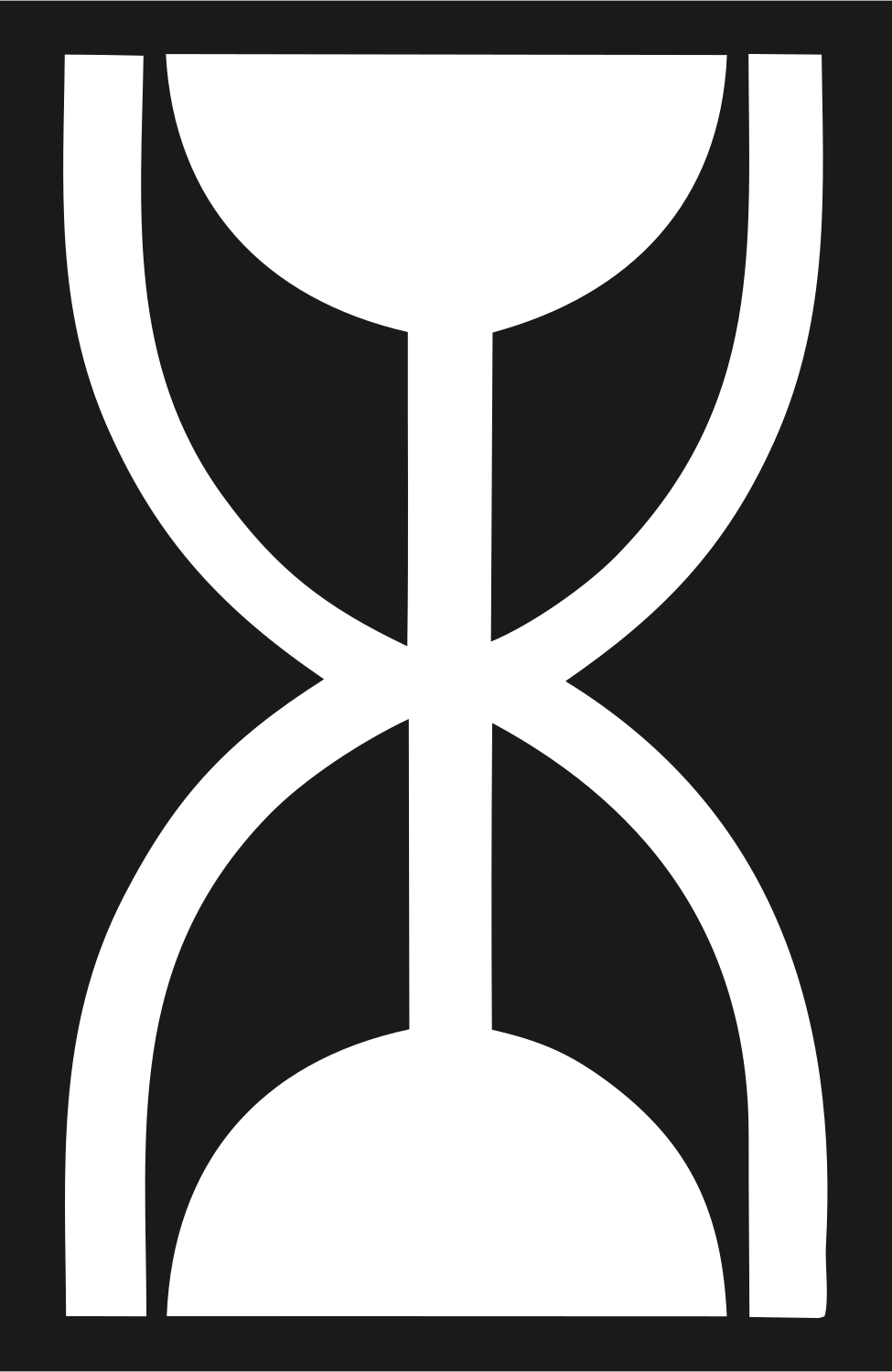 Bold Hourglass Virgo Mark #1a1a1a/#ffffff