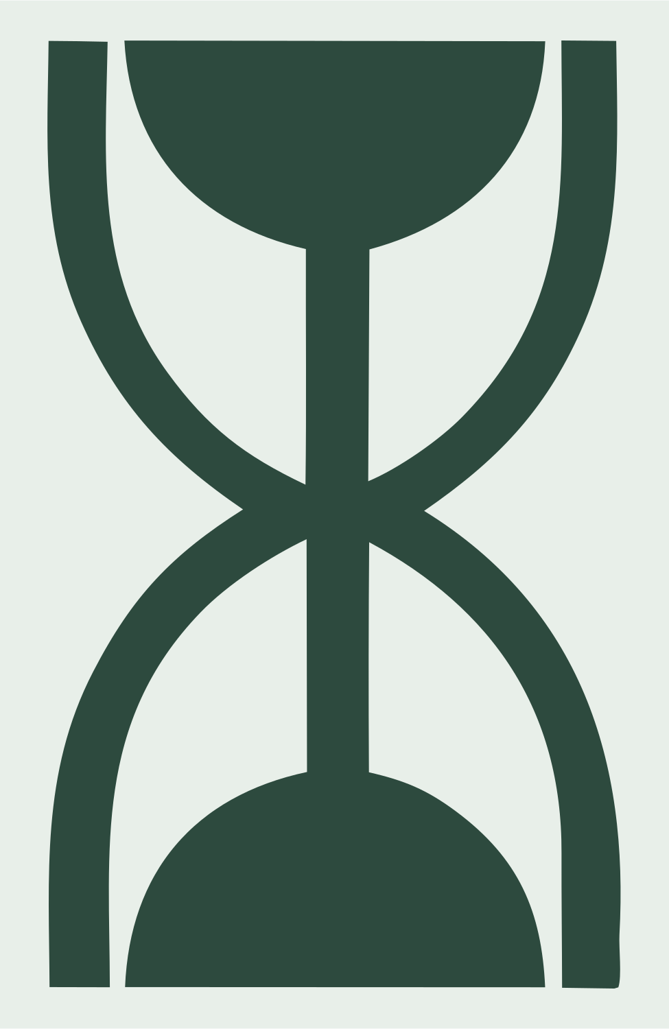 Bold Hourglass Virgo Mark #e8efe9/#2d4a3e