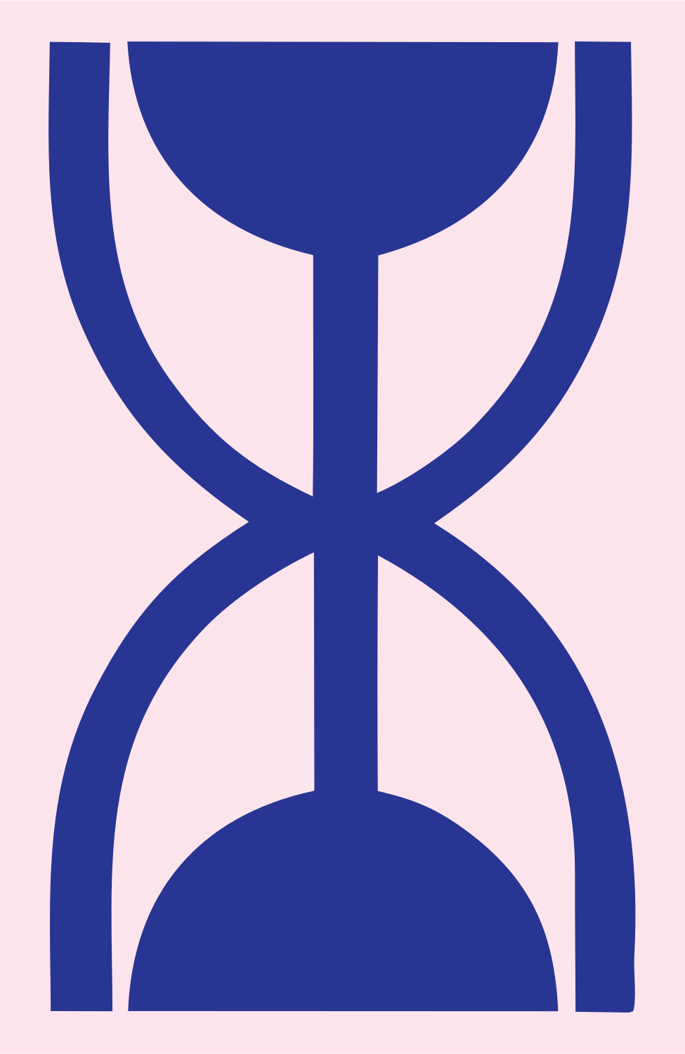 Bold Hourglass Virgo Mark #fce4ec/#283593