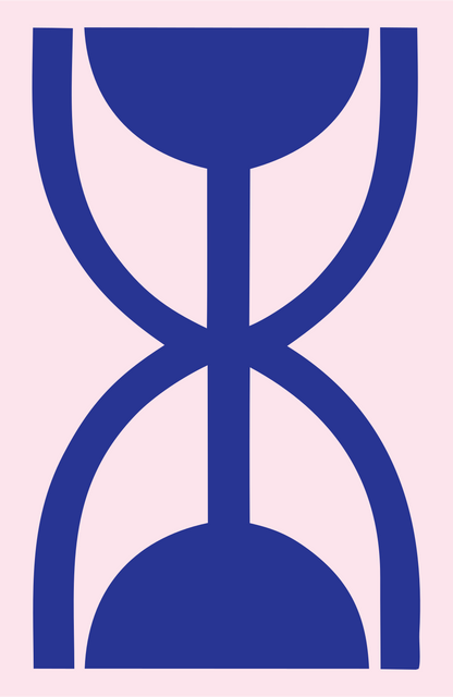 Bold Hourglass Virgo Mark #fce4ec/#283593
