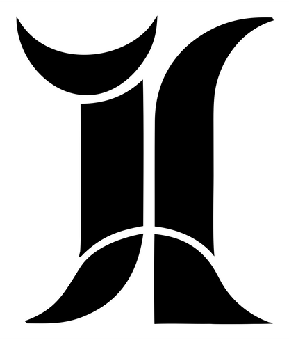 Gothic Libra Zodiac Emblem #ffffff/#000000