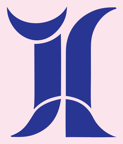 Gothic Libra Zodiac Emblem #fce4ec/#283593