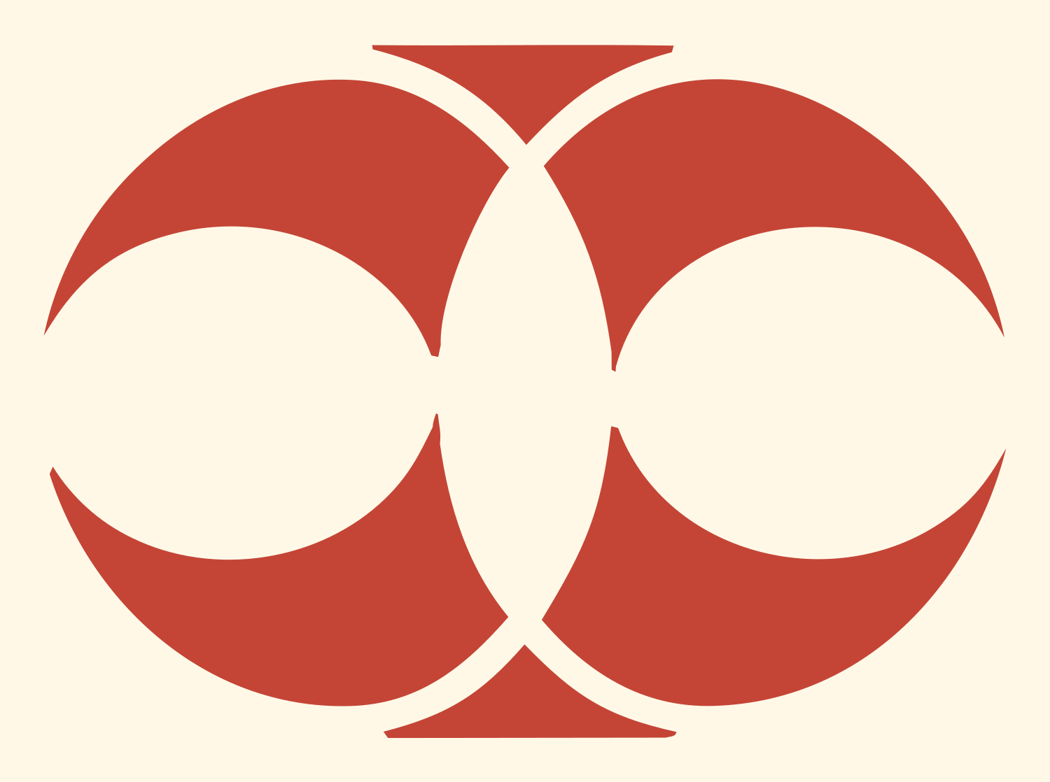 Swiss Libra Circles Logo #fff8e7/#c44536