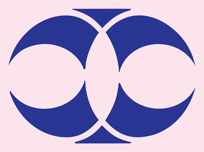 Swiss Libra Circles Logo #fce4ec/#283593