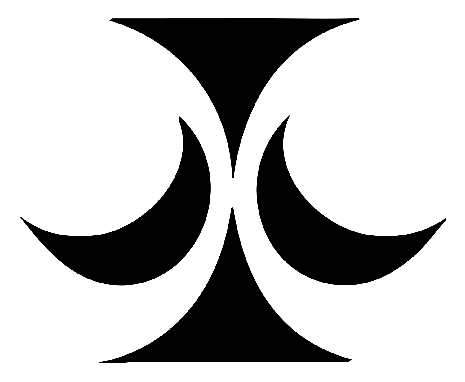 Dual Crescent Libra Badge #ffffff/#000000
