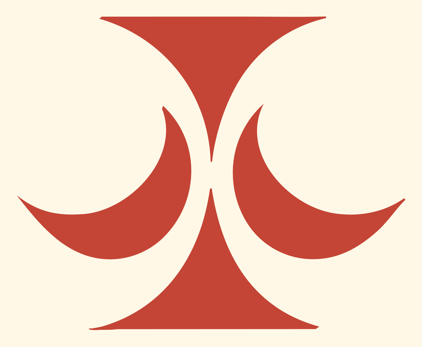Dual Crescent Libra Badge #fff8e7/#c44536