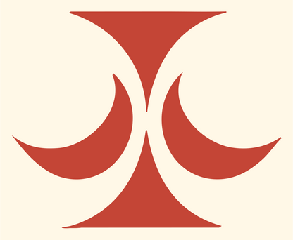 Dual Crescent Libra Badge #fff8e7/#c44536