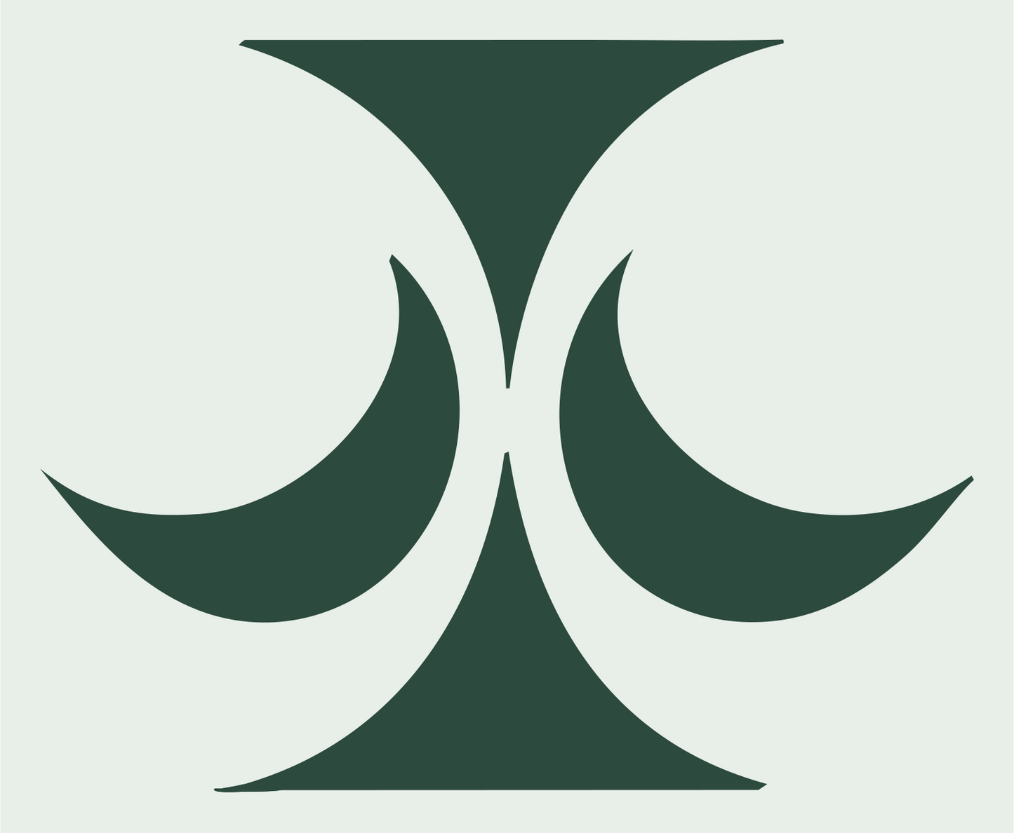 Dual Crescent Libra Badge #e8efe9/#2d4a3e