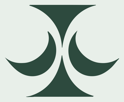 Dual Crescent Libra Badge #e8efe9/#2d4a3e