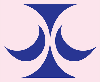 Dual Crescent Libra Badge #fce4ec/#283593