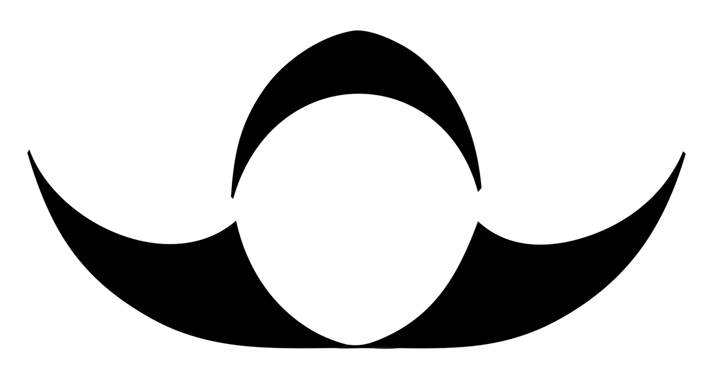 Negative Space Libra Mustache Icon #ffffff/#000000