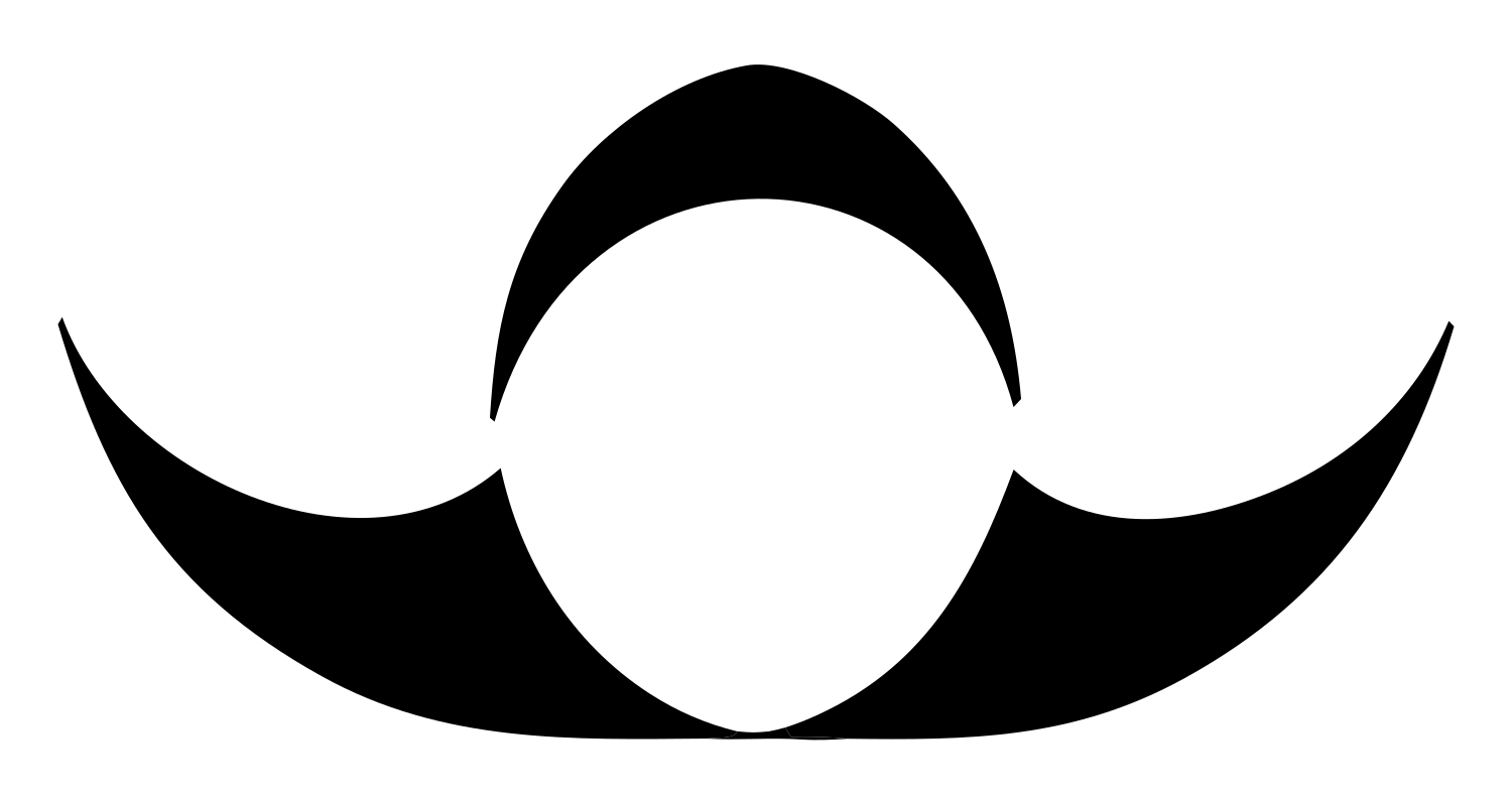 Negative Space Libra Mustache Icon #ffffff/#000000