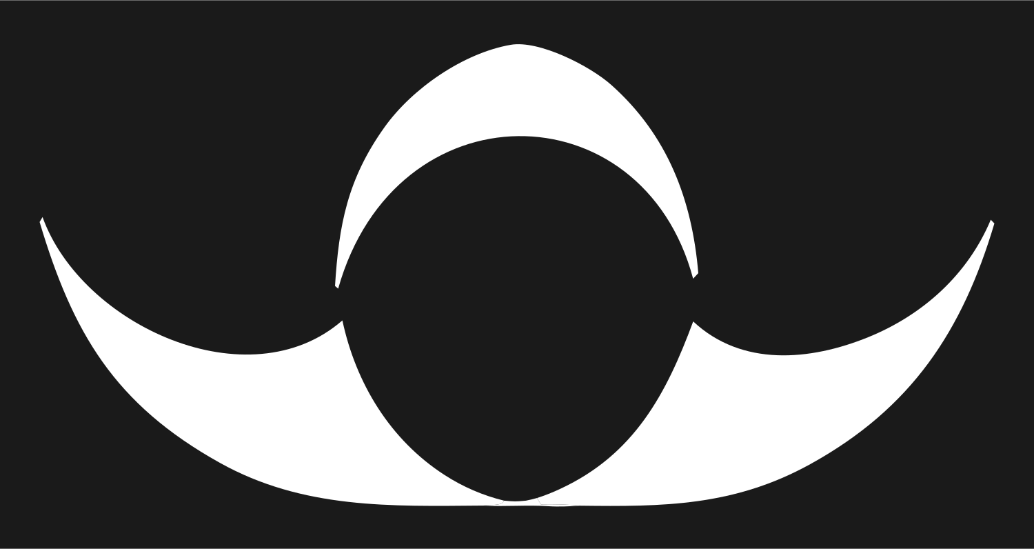 Negative Space Libra Mustache Icon #1a1a1a/#ffffff