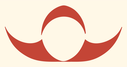 Negative Space Libra Mustache Icon #fff8e7/#c44536