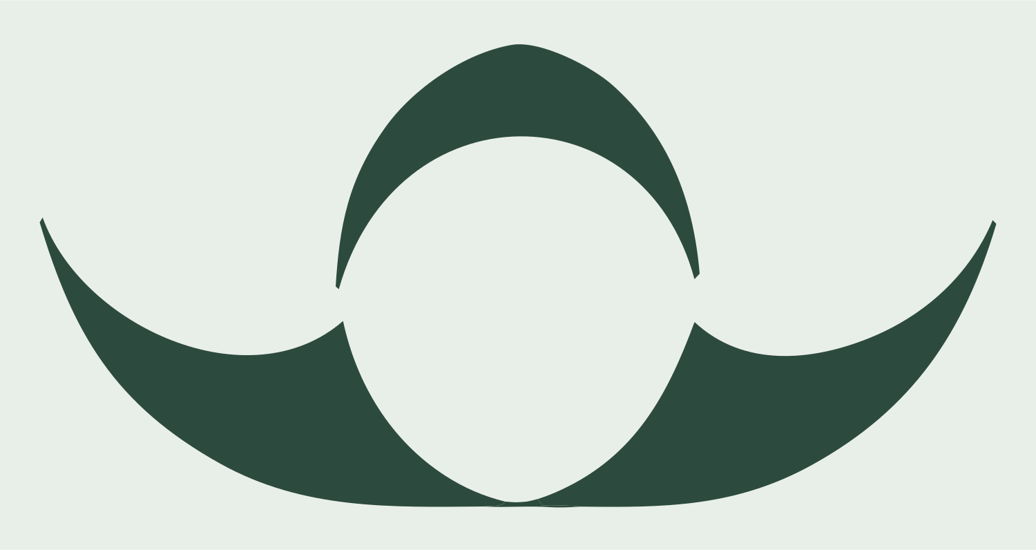 Negative Space Libra Mustache Icon #e8efe9/#2d4a3e
