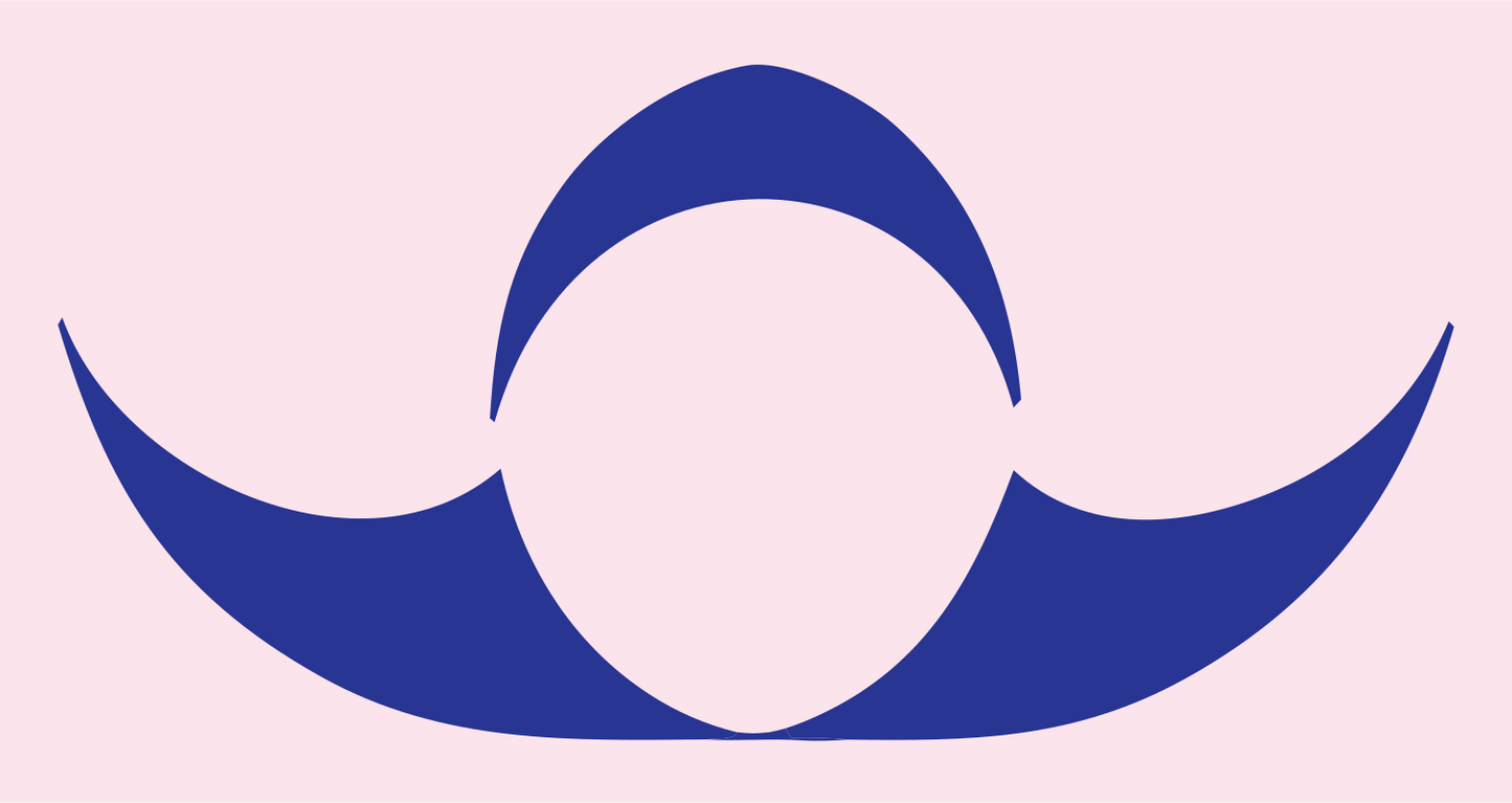 Negative Space Libra Mustache Icon #fce4ec/#283593