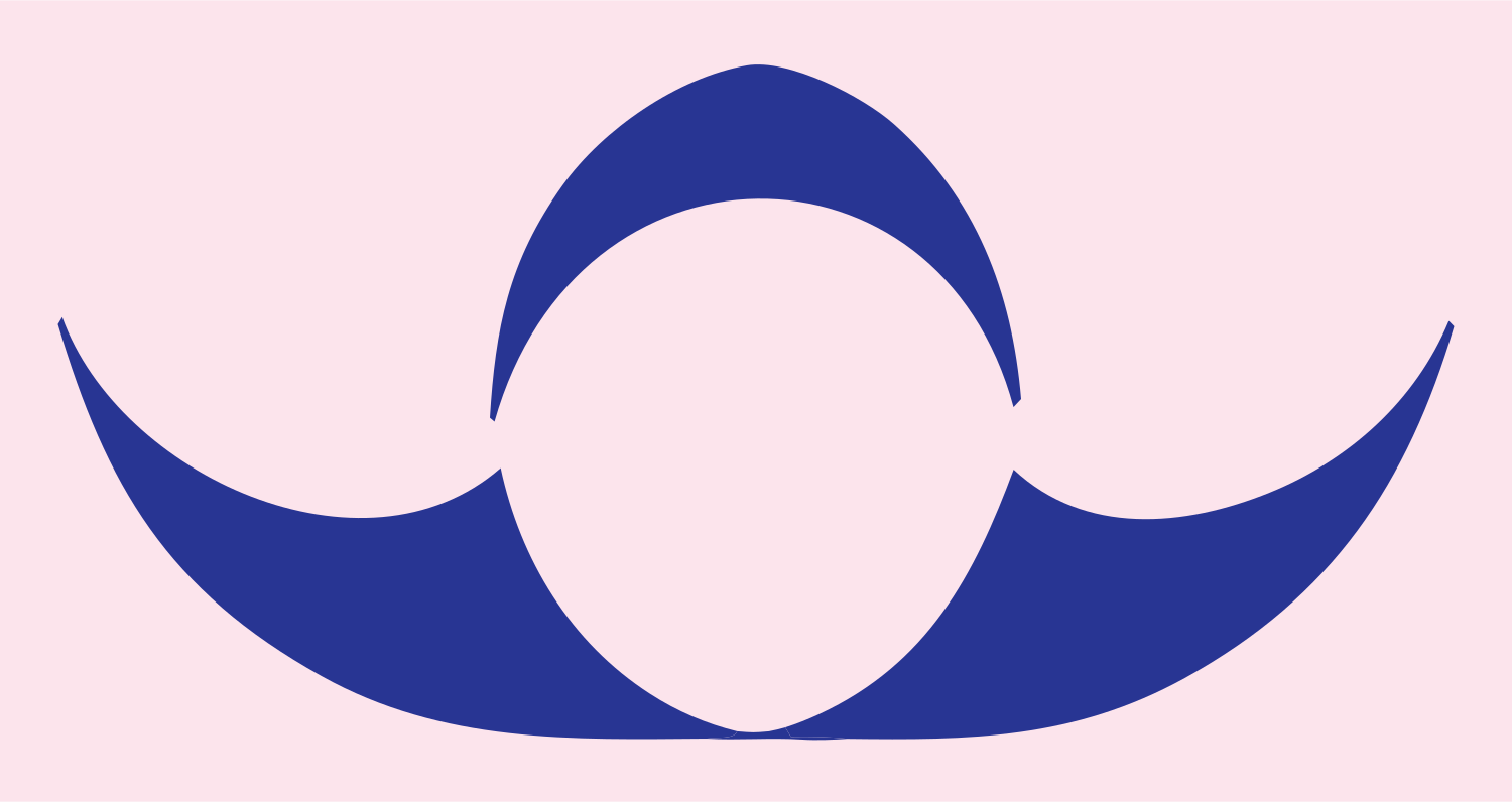 Negative Space Libra Mustache Icon #fce4ec/#283593