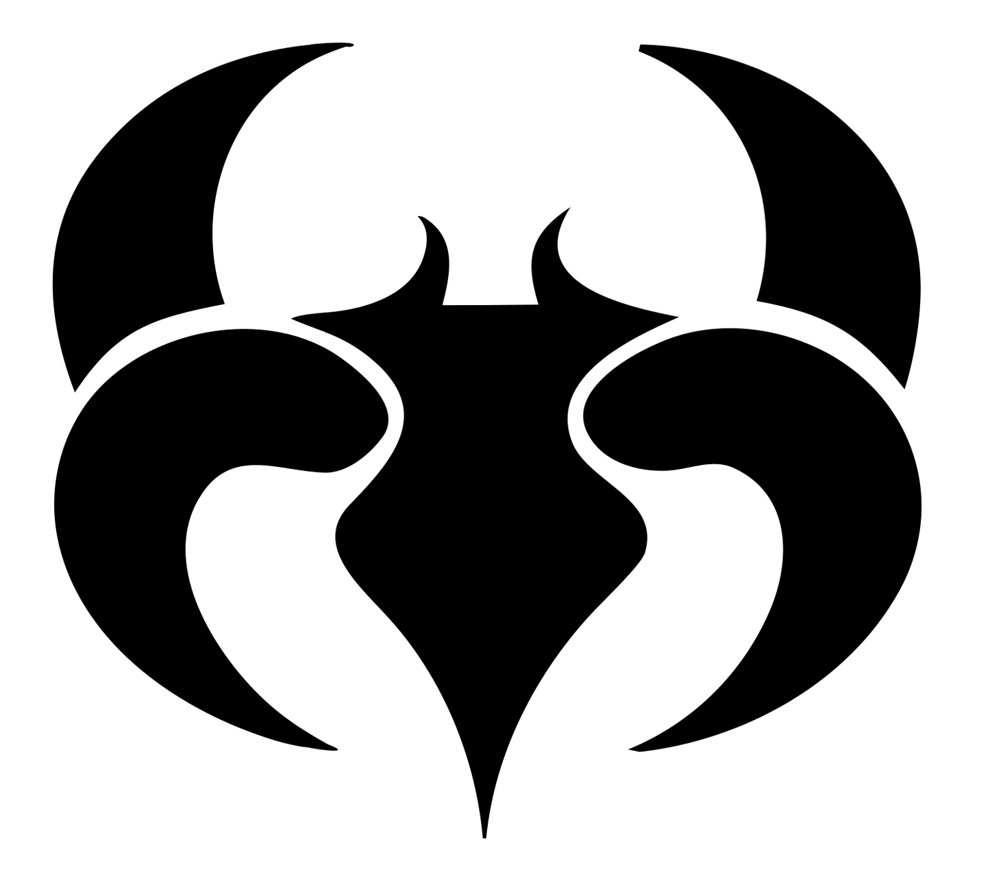 Horned Scorpio Symbol Badge #ffffff/#000000