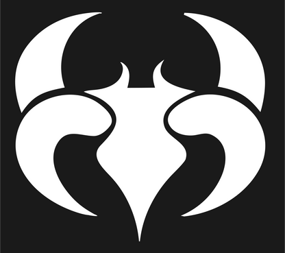 Horned Scorpio Symbol Badge #1a1a1a/#ffffff