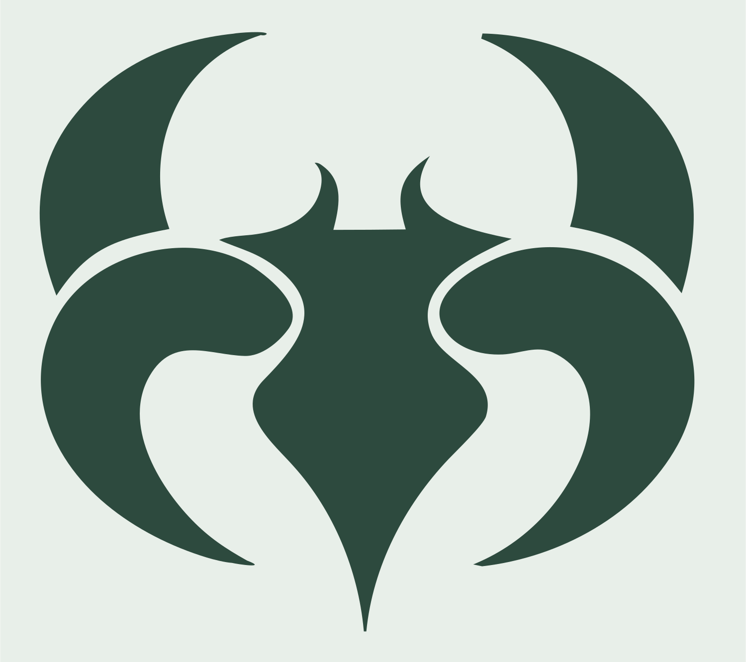 Horned Scorpio Symbol Badge #e8efe9/#2d4a3e
