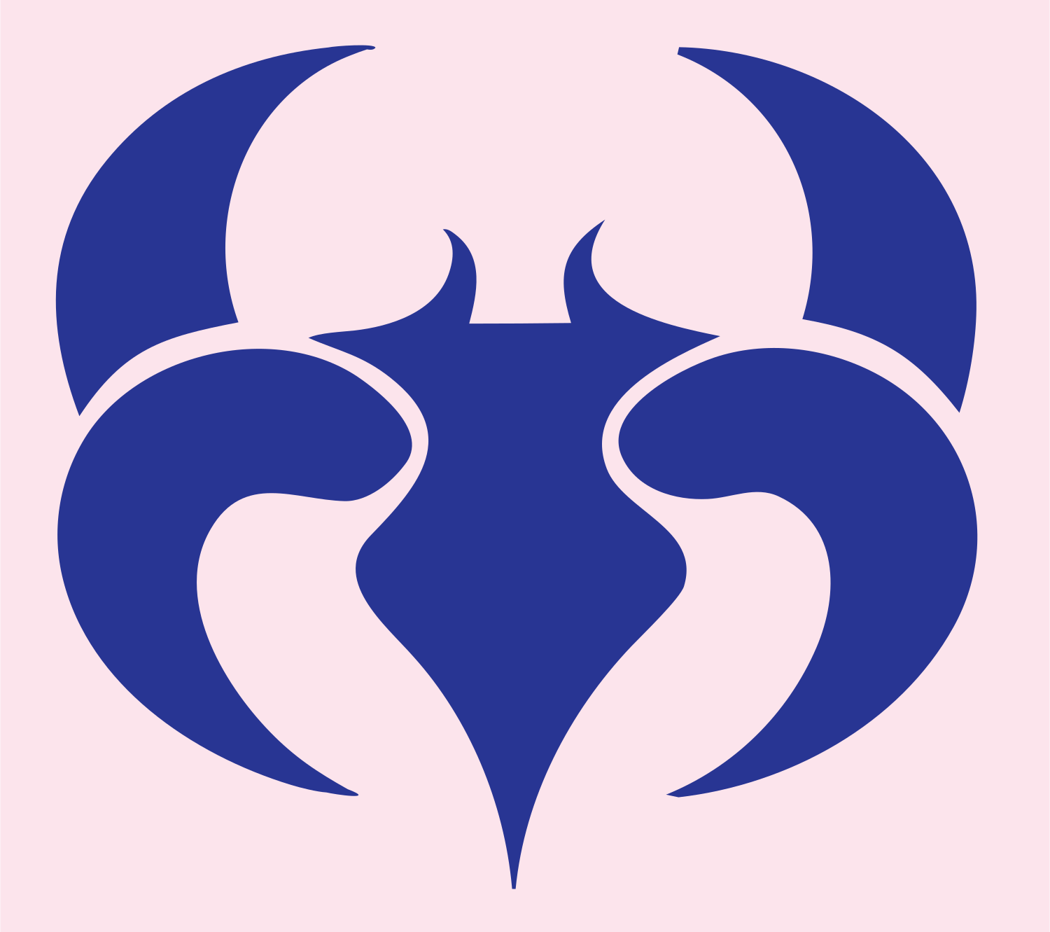 Horned Scorpio Symbol Badge #fce4ec/#283593