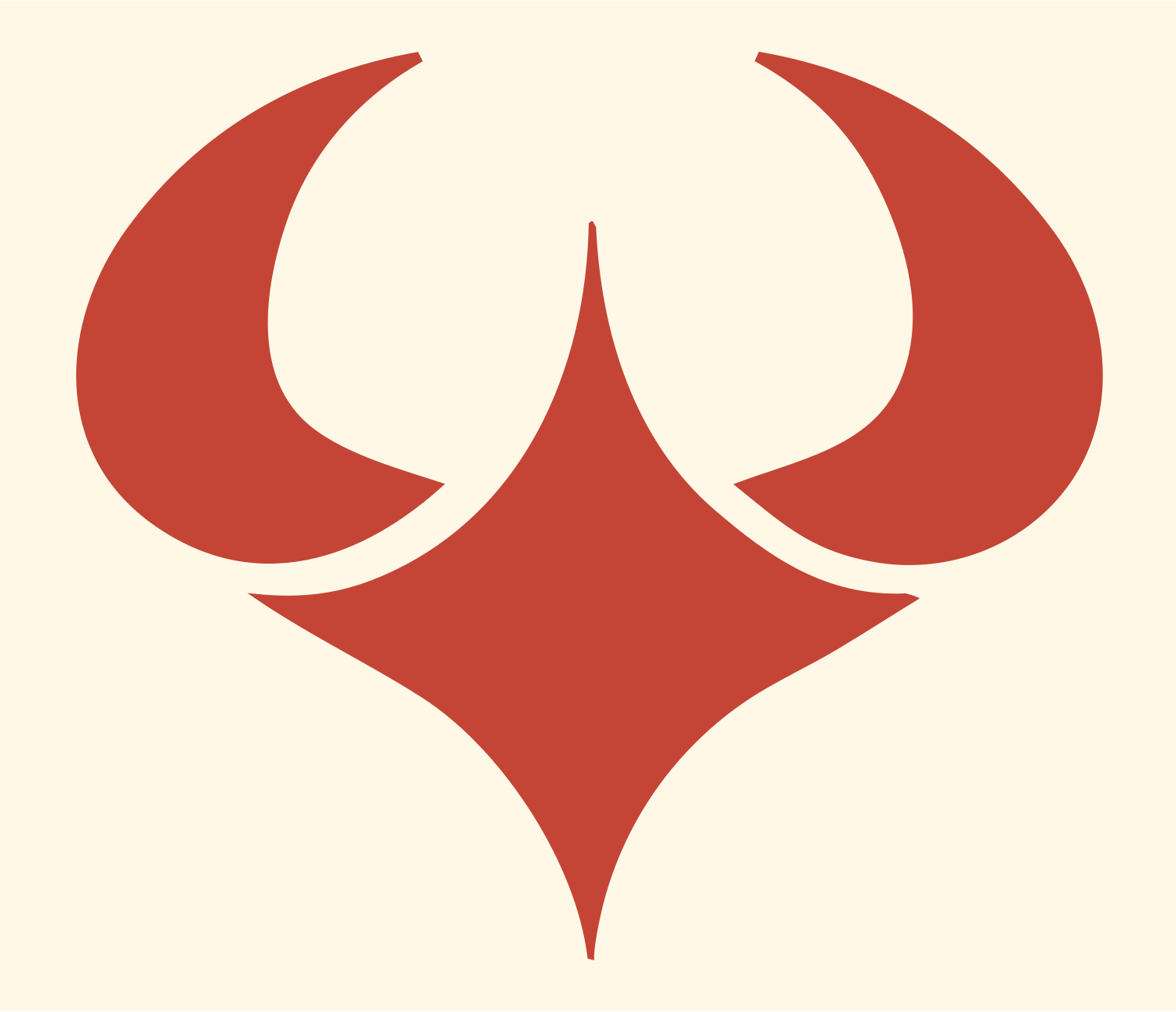 Horned Bull Scorpio Crest #fff8e7/#c44536