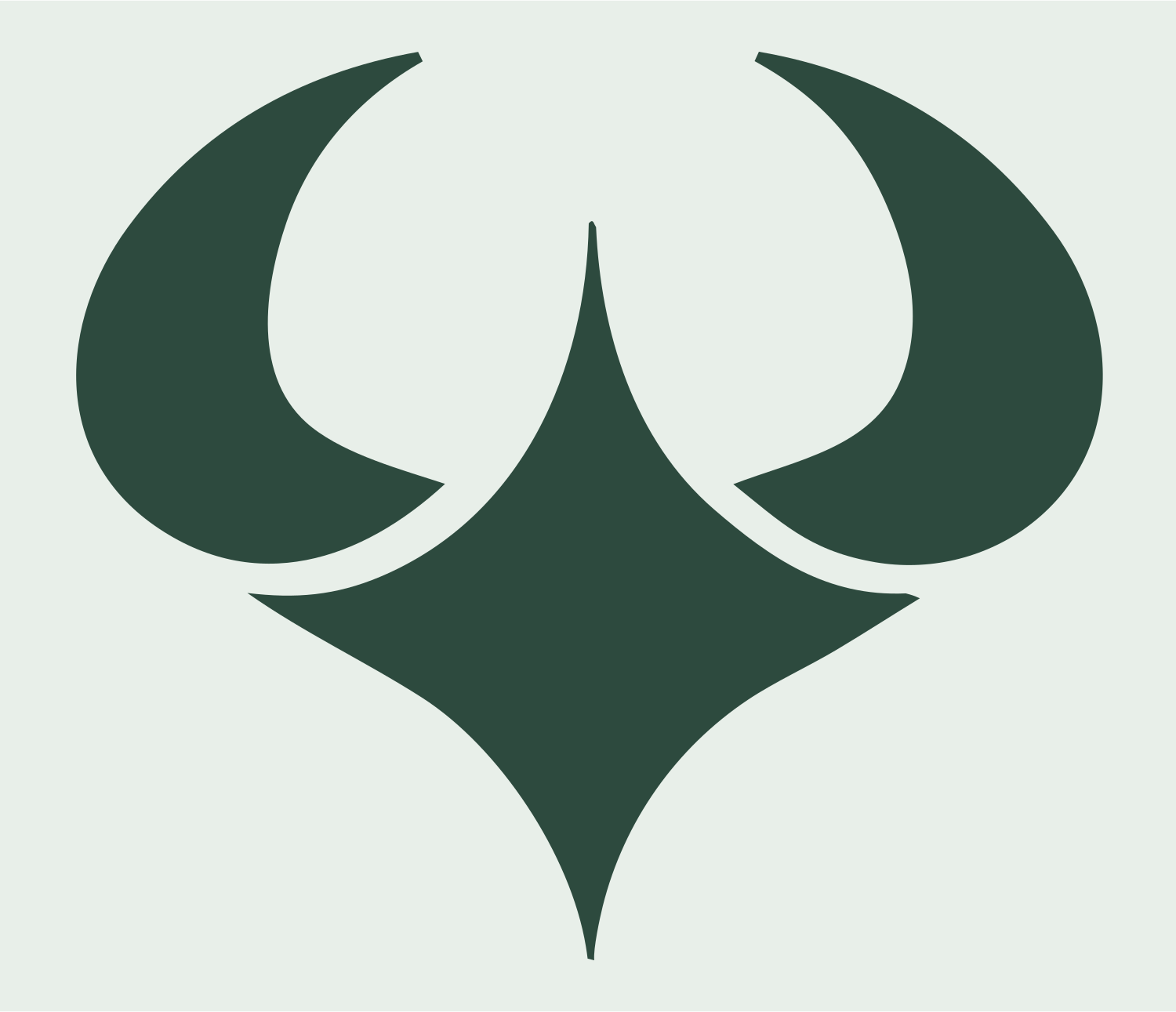Horned Bull Scorpio Crest #e8efe9/#2d4a3e