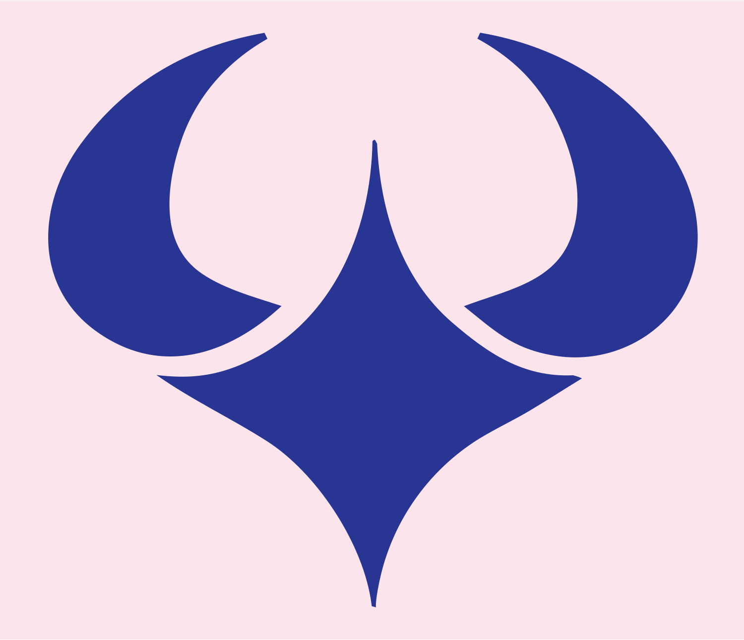 Horned Bull Scorpio Crest #fce4ec/#283593