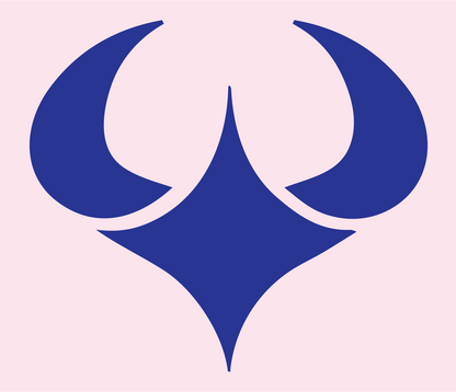Horned Bull Scorpio Crest #fce4ec/#283593