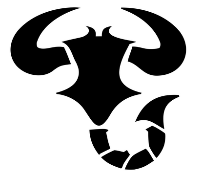 Tribal Scorpio Bull Icon #ffffff/#000000