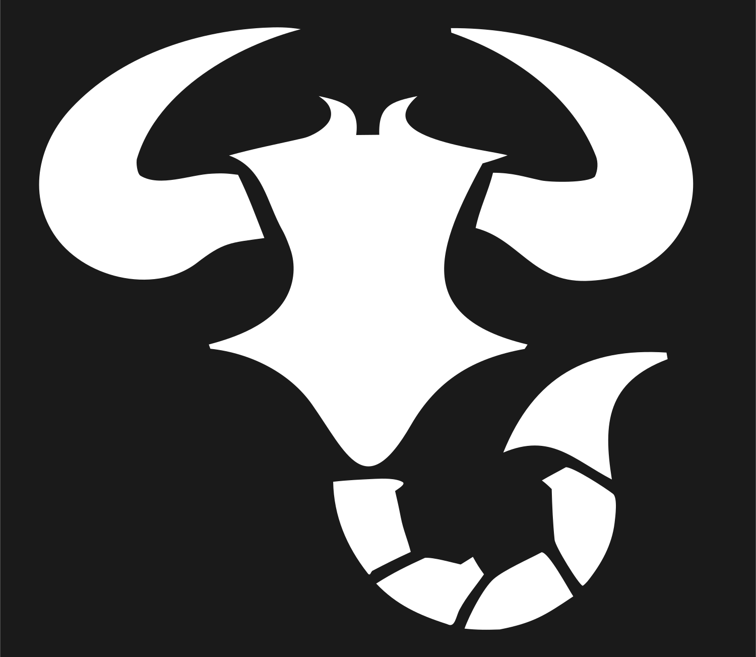 Tribal Scorpio Bull Icon #1a1a1a/#ffffff