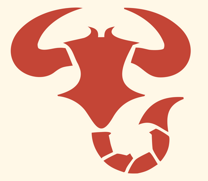 Tribal Scorpio Bull Icon #fff8e7/#c44536