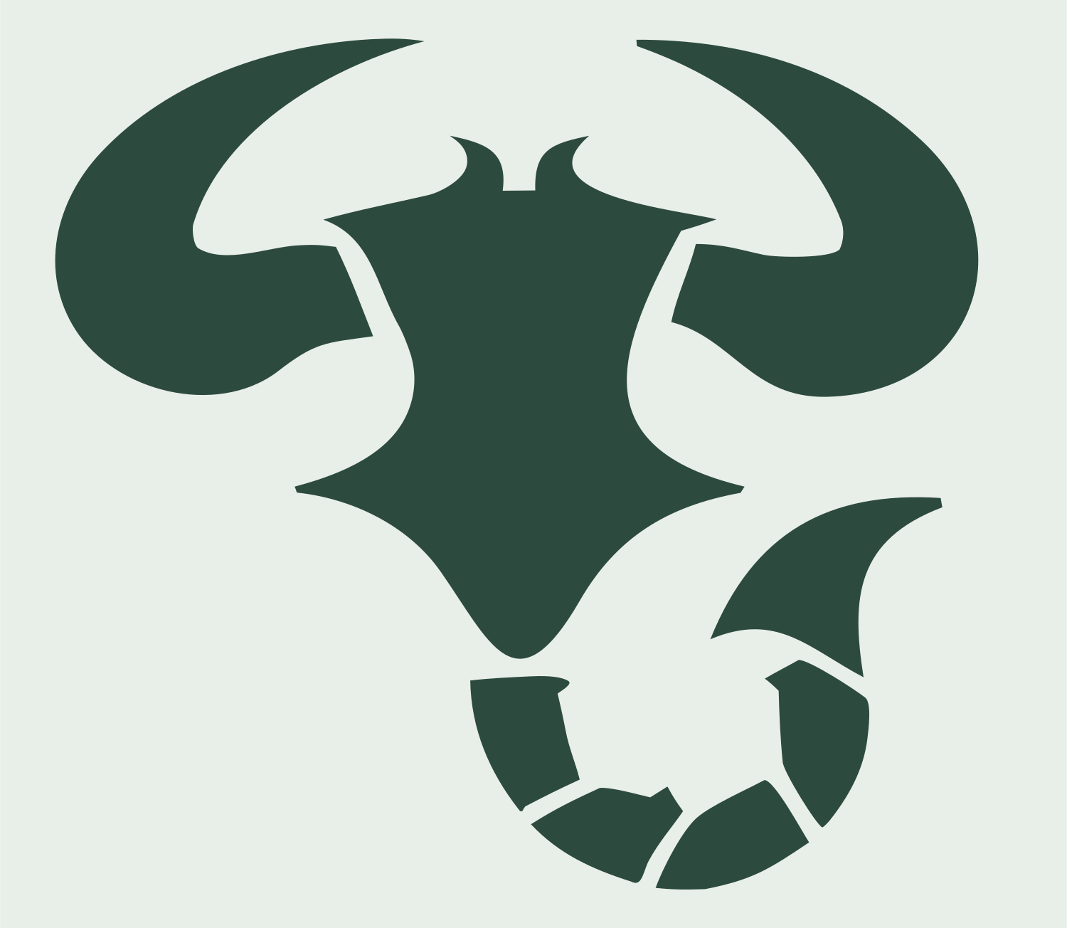 Tribal Scorpio Bull Icon #e8efe9/#2d4a3e