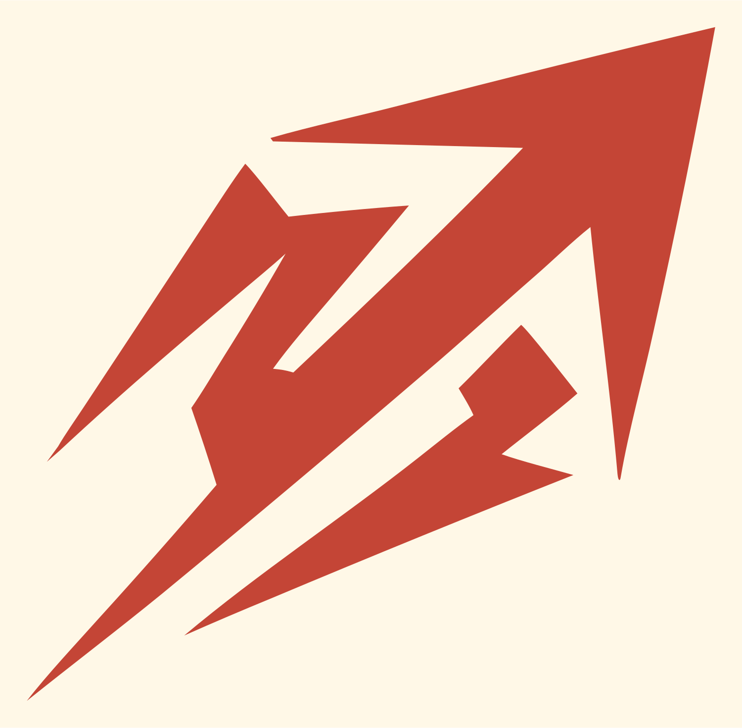Industrial Sagittarius Arrow Mark #fff8e7/#c44536