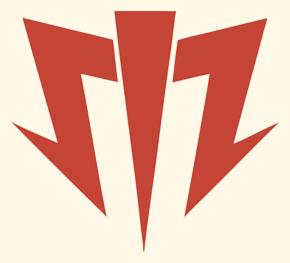 Triple Arrow Sagittarius Emblem #fff8e7/#c44536