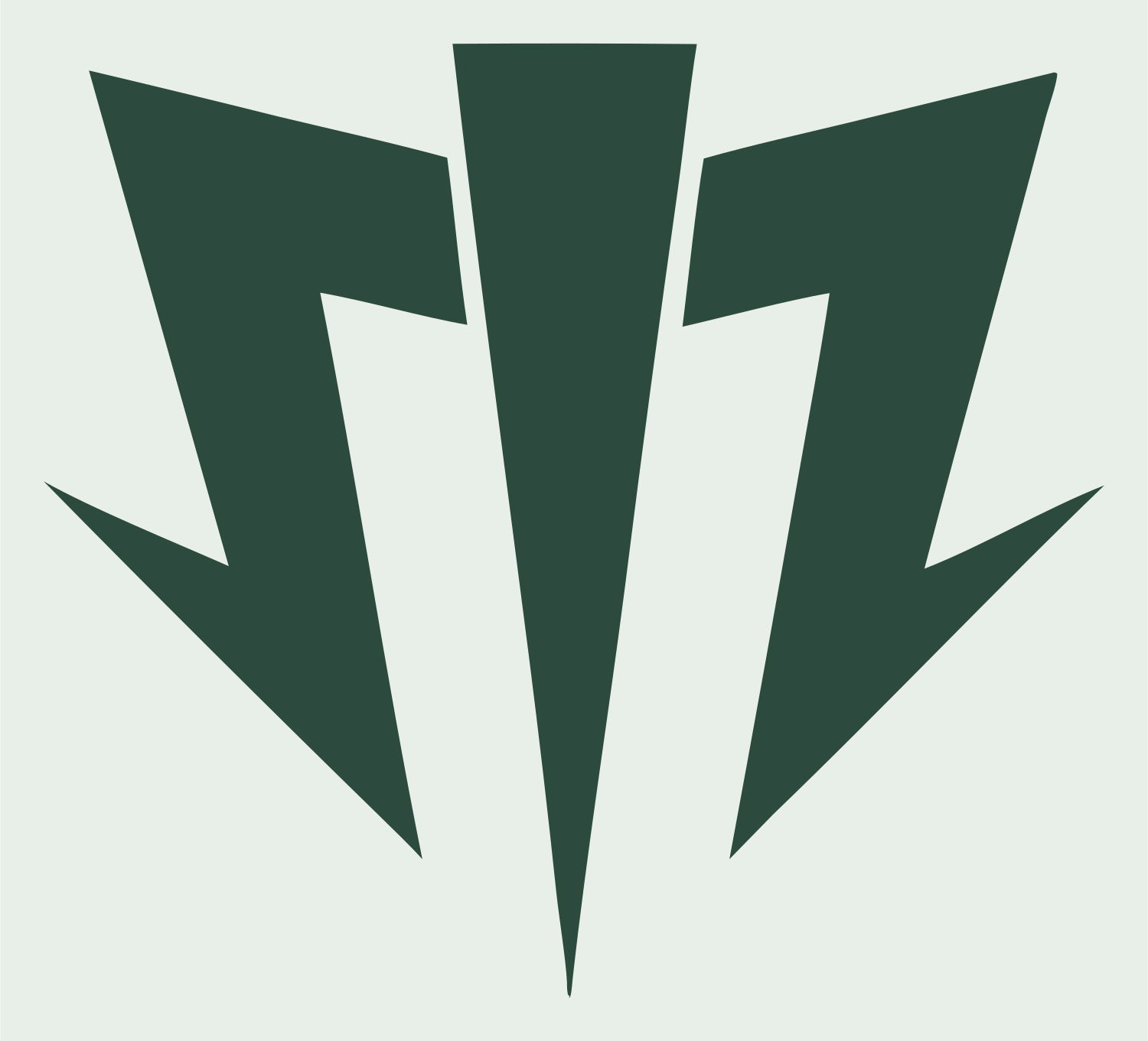 Triple Arrow Sagittarius Emblem #e8efe9/#2d4a3e
