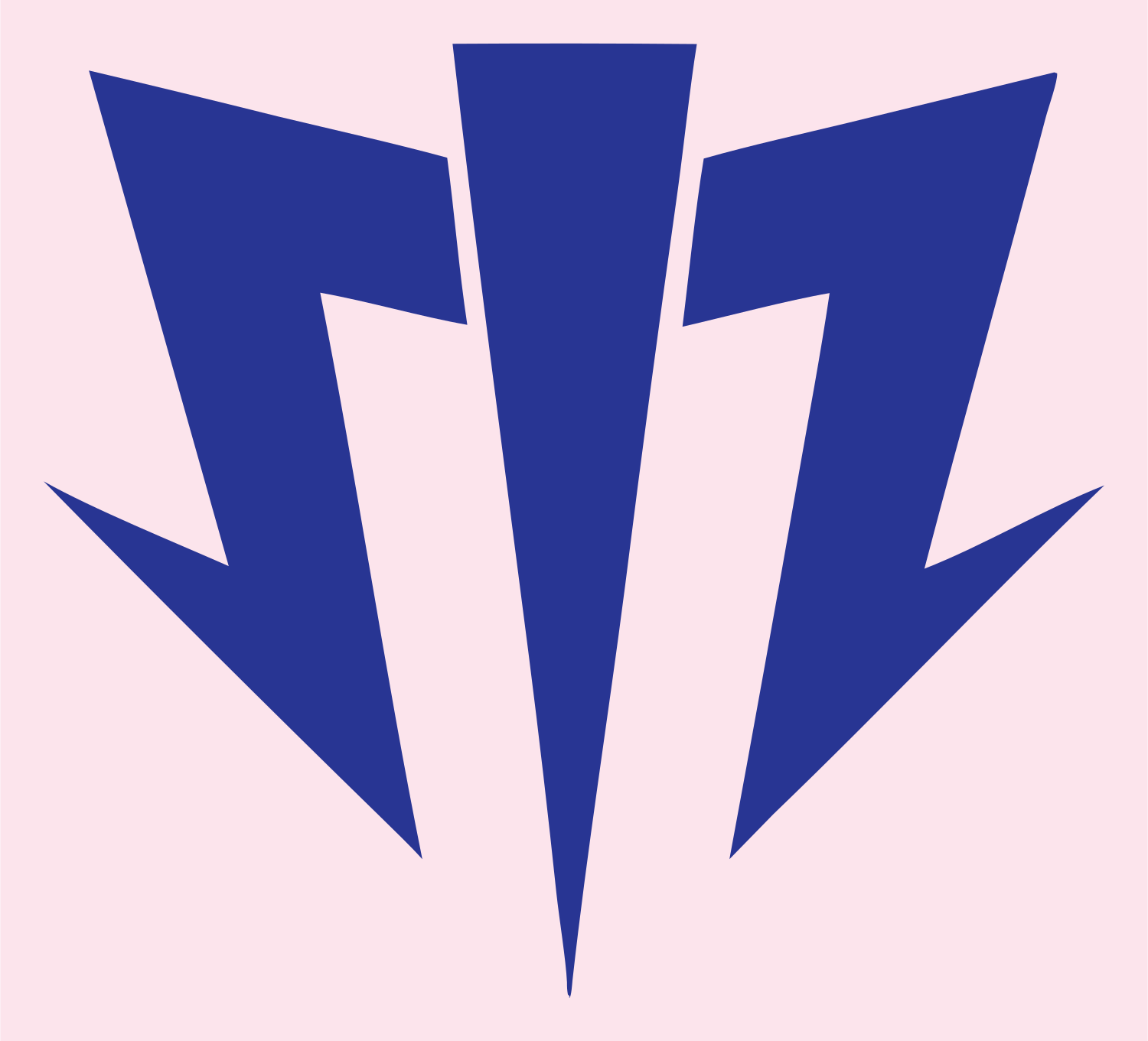 Triple Arrow Sagittarius Emblem #fce4ec/#283593